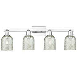 Arcadia Caledonia 32"W 4 Light Chrome Vanity Light w/ Mica Shade