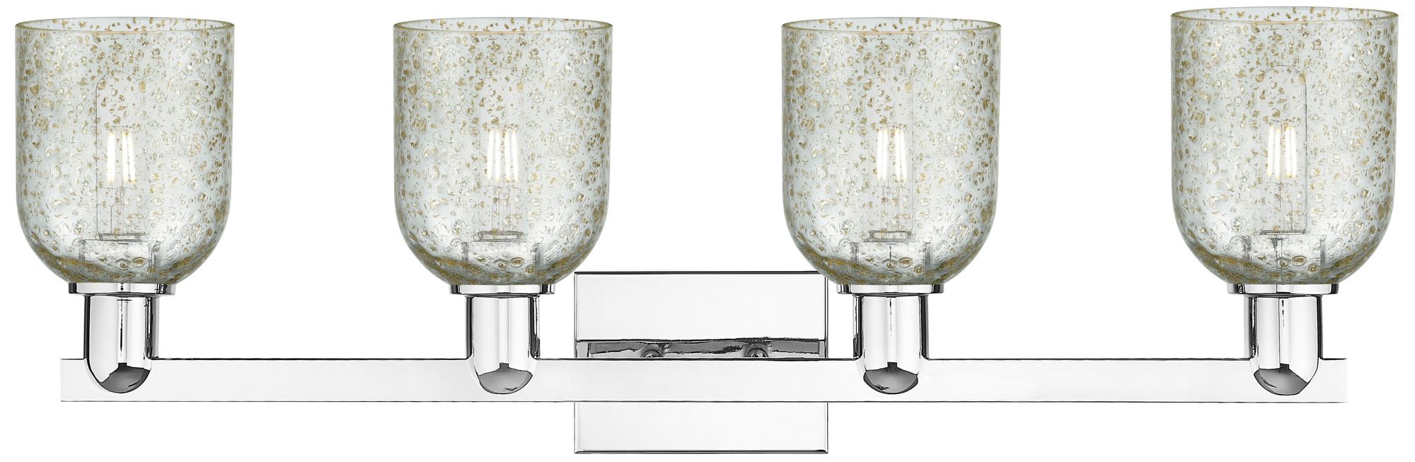 Image 2 Arcadia Caledonia 32"W 4 Light Chrome Vanity Light w/ Mica Shade more views