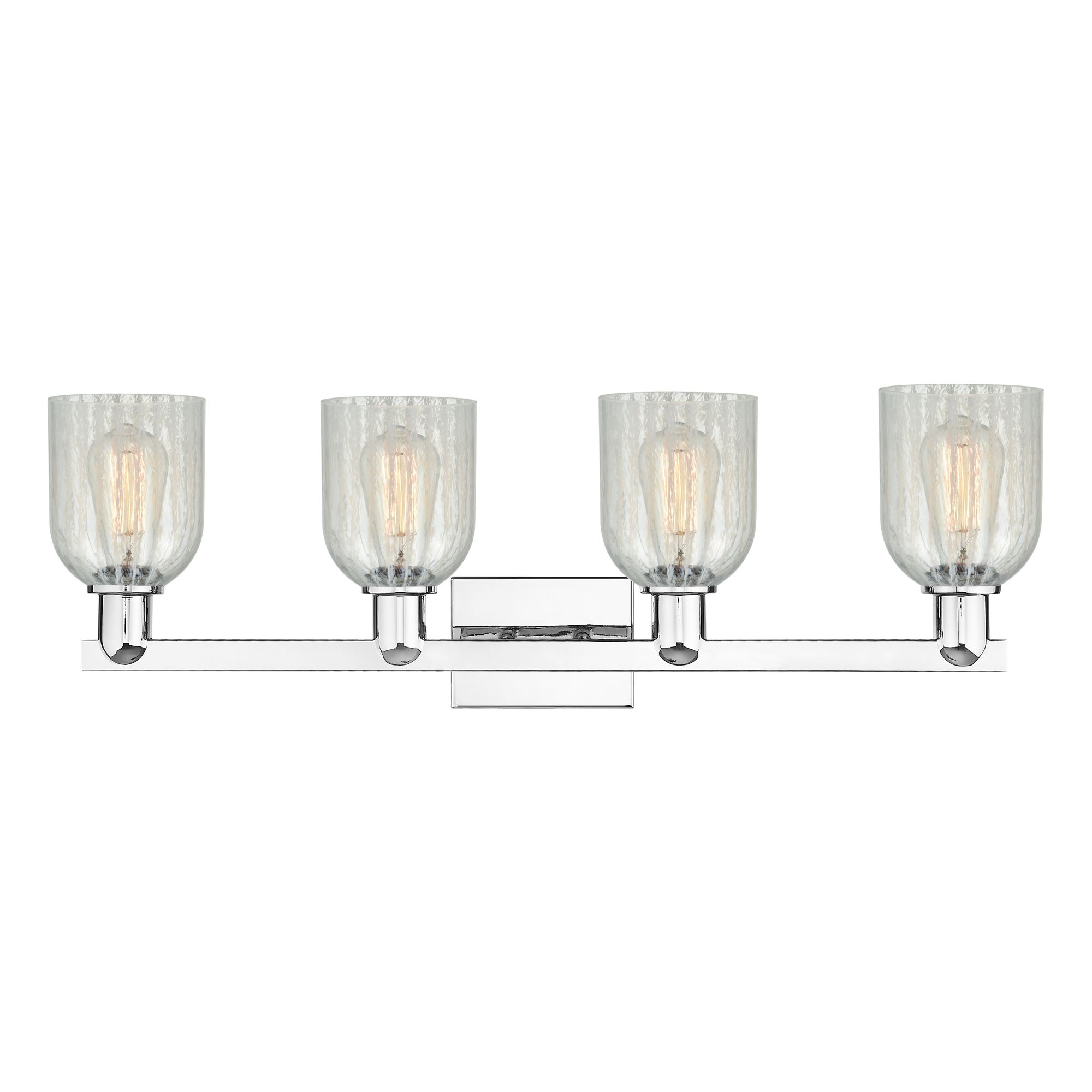 Image 2 Arcadia Caledonia 32"W 4 Light Chrome Vanity Light w/ Mouchette Shade more views