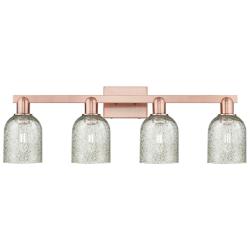 Arcadia Caledonia 32"W 4 Light Copper Vanity Light With Mica Shade