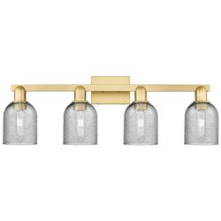 Arcadia Caledonia 32"W 4 Light Gold Vanity Light w/ Charcoal Shade