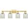 Arcadia Caledonia 32"W 4 Light Gold Vanity Light w/ Mouchette Shade