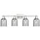 Arcadia Caledonia 32"W 4 Light Nickel Bath Light w/ Charcoal Shade