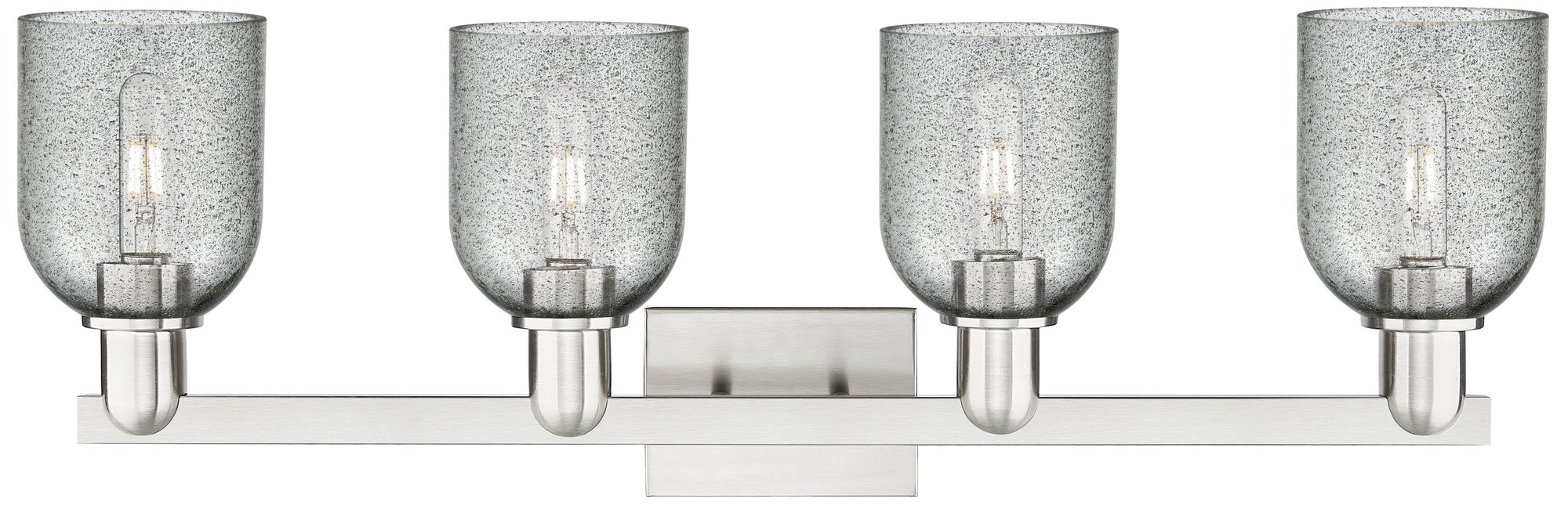 Image 2 Arcadia Caledonia 32"W 4 Light Nickel Bath Light w/ Charcoal Shade more views