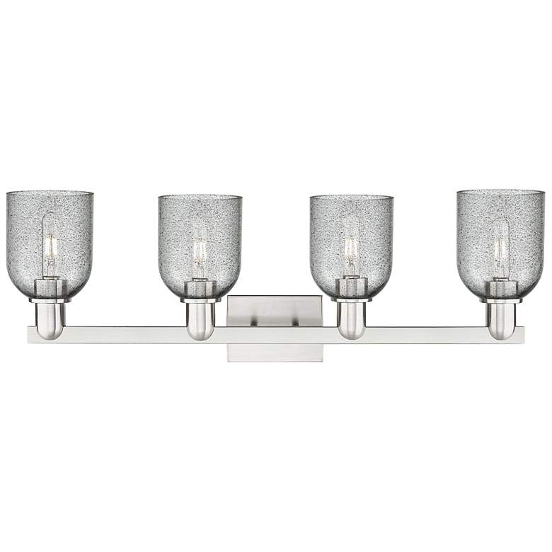 Image 2 Arcadia Caledonia 32"W 4 Light Nickel Bath Light w/ Charcoal Shade more views
