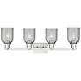 2_Arcadia Caledonia 32"W 4 Light Nickel Bath Light w/ Charcoal Shade more views
