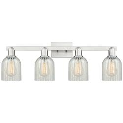 Arcadia Caledonia 32"W 4 Light Nickel Bath Light w/ Mouchette Shade