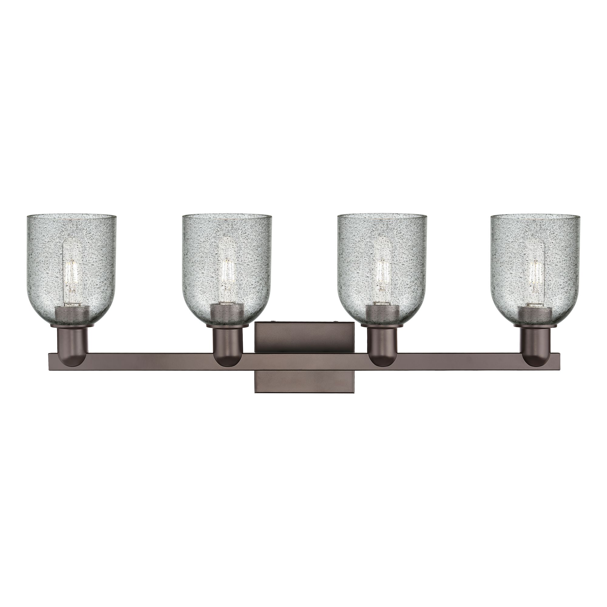 Image 2 Arcadia Caledonia 32"W 4 Light Oiled Bronze Vanity w/ Charcoal Shade more views