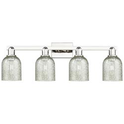 Arcadia Caledonia 32"W 4 Light Polished Nickel Vanity w/ Mica Shade