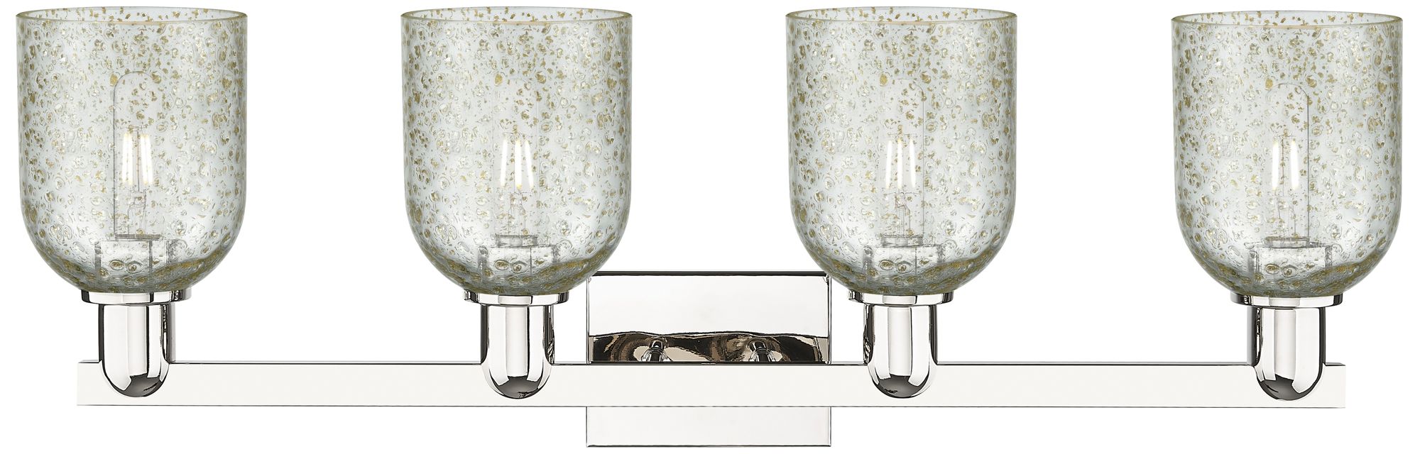 Image 2 Arcadia Caledonia 32"W 4 Light Polished Nickel Vanity w/ Mica Shade more views