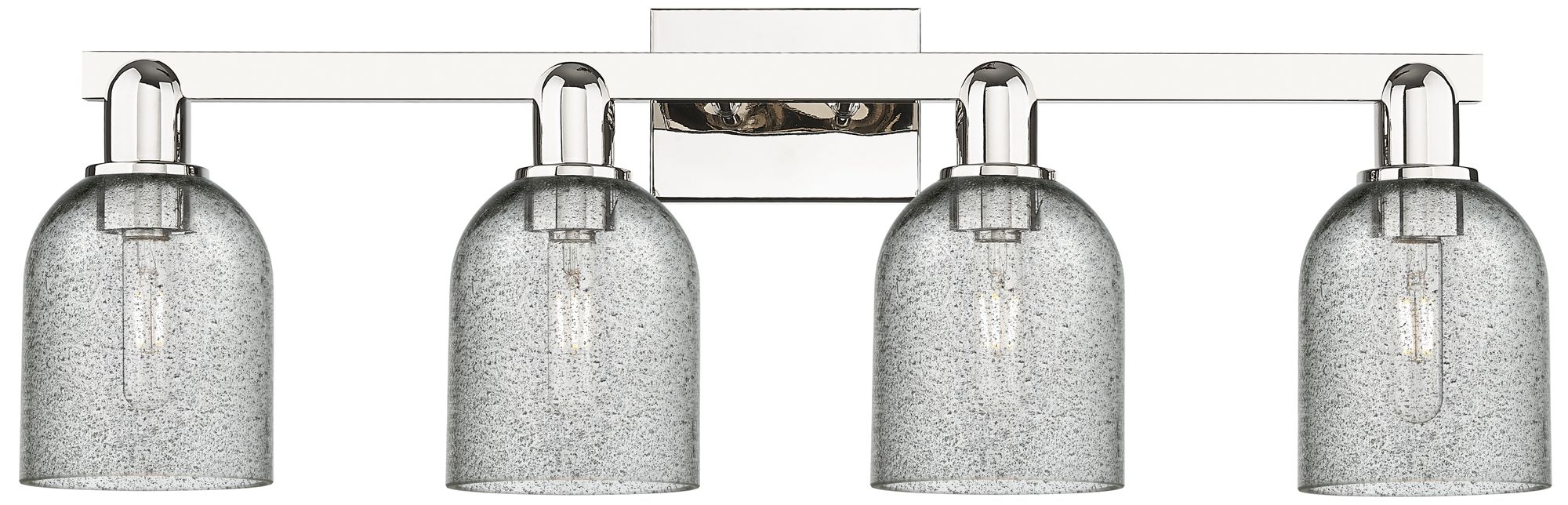 Arcadia Caledonia 32"W 4-Lt Polished Nickel Vanity w/ Charcoal Shade