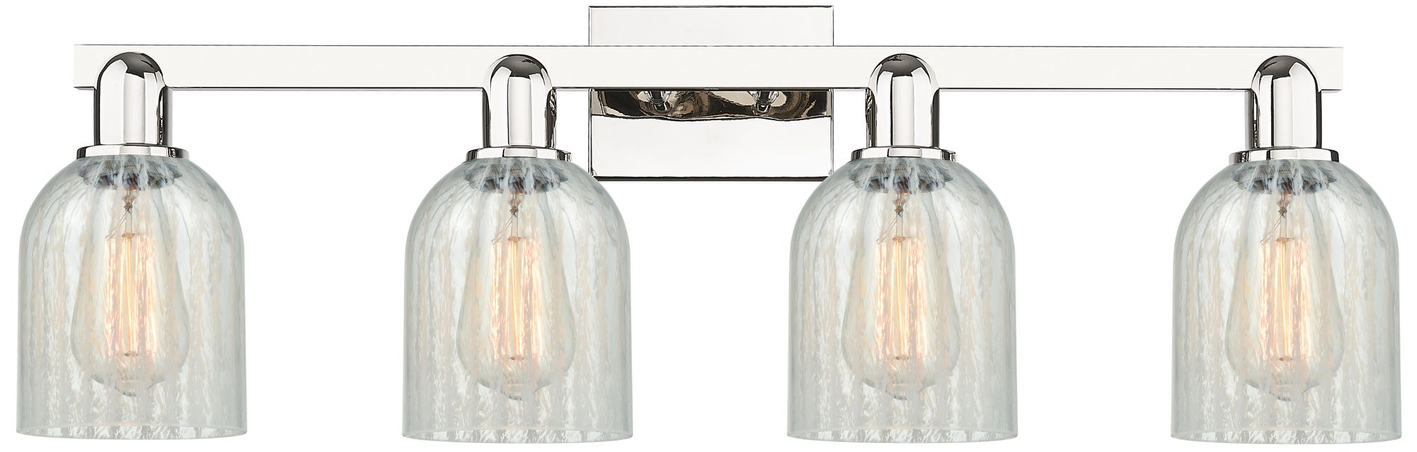 Arcadia Caledonia 32"W 4-Lt Polished Nickel Vanity w/ Mouchette Shade