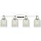 Arcadia Caledonia 32"W 4-Lt Polished Nickel Vanity w/ Mouchette Shade