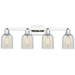 Arcadia Caledonia 32"W 4-Lt Polished Nickel Vanity w/ Mouchette Shade