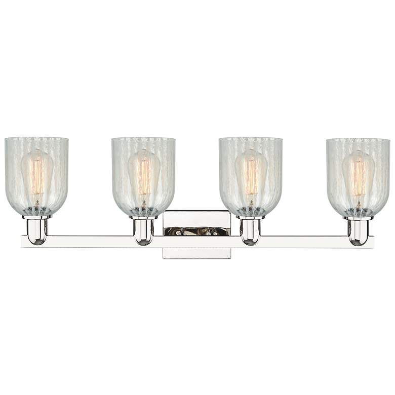Image 2 Arcadia Caledonia 32"W 4-Lt Polished Nickel Vanity w/ Mouchette Shade more views
