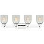 2_Arcadia Caledonia 32"W 4-Lt Polished Nickel Vanity w/ Mouchette Shade more views