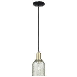 Arcadia Caledonia 5"W Black Brass Cord Hung Mini Pendant w/ Mica Shade
