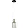 Arcadia Caledonia 5"W Black Brass Stem Hung Mini Pendant w/ Mica Shade