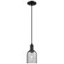 1_Arcadia Caledonia 5"W Black Cord Hung Mini Pendant w/ Charcoal Shade