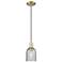 Arcadia Caledonia 5"W Brass Cord Hung Mini Pendant With Charcoal Shade
