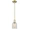 Arcadia Caledonia 5"W Brass Stem Hung Mini Pendant w/ Mouchette Shade