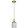 Arcadia Caledonia 5"W Brass Stem Hung Mini Pendant With Charcoal Shade