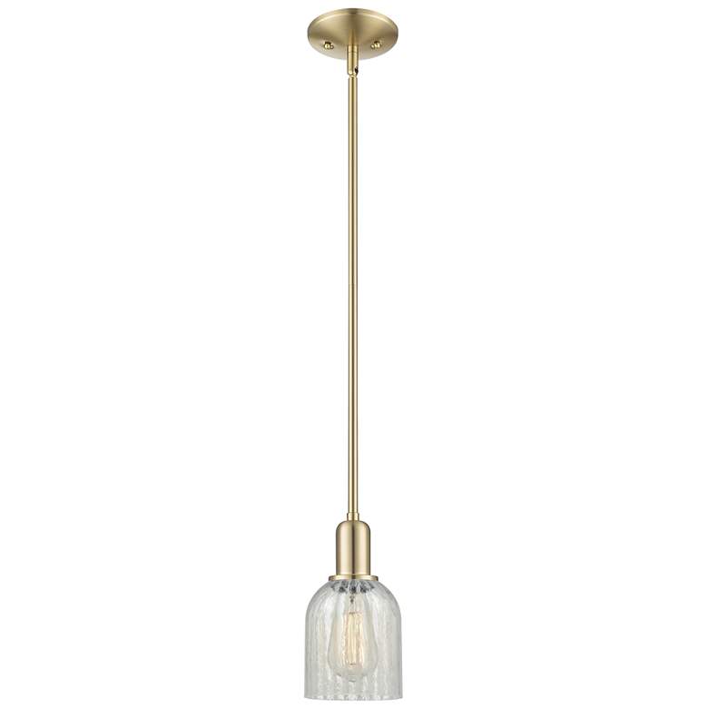 Image 1 Arcadia Caledonia 5"W Bronze Stem Mini Pendant w/ Mouchette Shade