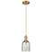 Arcadia Caledonia 5"W Brushed Brass Cord Mini Pendant w/ Mica Shade