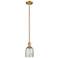 Arcadia Caledonia 5"W Brushed Brass Stem Mini Pendant w/ Mica Shade
