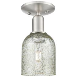 Arcadia Caledonia 5"W Brushed Nickel Semi.Flush Mount With Mica Shade