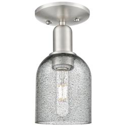 Arcadia Caledonia 5"W Brushed Nickel Semi-Flush w/ Charcoal Shade