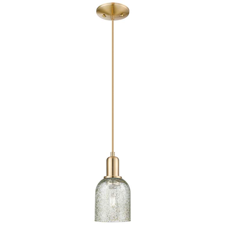 Image 1 Arcadia Caledonia 5"W Champagne Bronze Cord Mini Pendant w/ Mica Shade