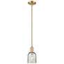 Arcadia Caledonia 5"W Champagne Bronze Stem Mini Pendant w/ Mica Shade
