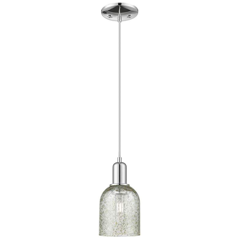 Image 1 Arcadia Caledonia 5"W Chrome Cord Hung Mini Pendant w/ Mica Shade