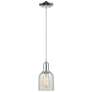 Arcadia Caledonia 5"W Chrome Cord Hung Mini Pendant w/ Mouchette Shade
