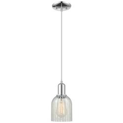 Arcadia Caledonia 5"W Chrome Cord Hung Mini Pendant w/ Mouchette Shade