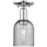 Arcadia Caledonia 5"W Chrome Semi.Flush Mount w/ Charcoal Shade