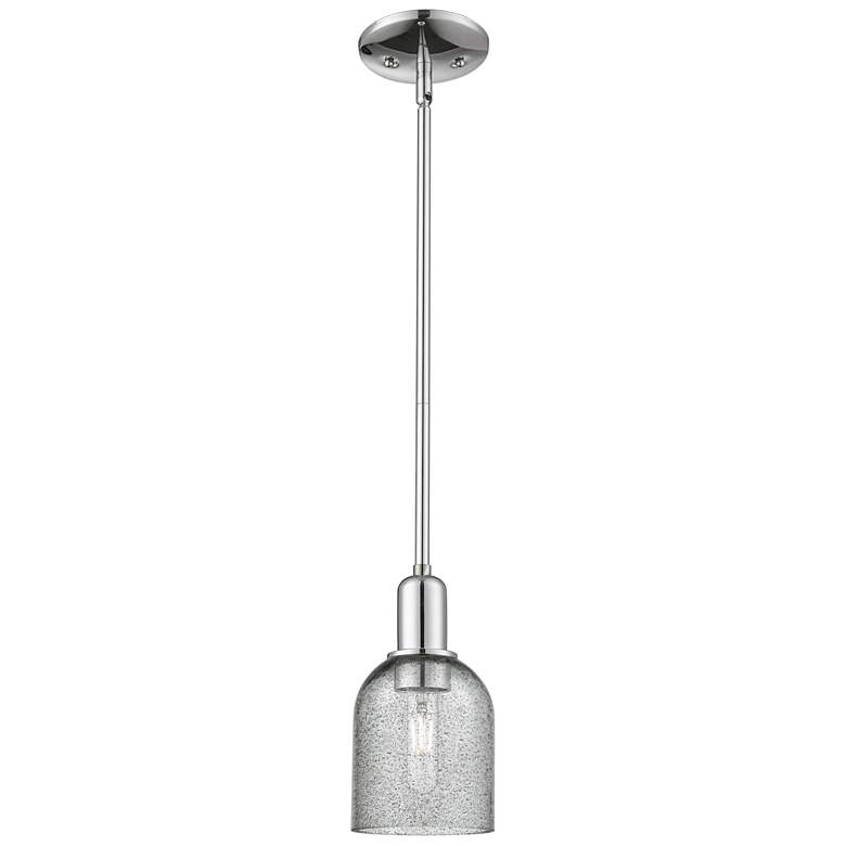 Image 1 Arcadia Caledonia 5"W Chrome Stem Hung Mini Pendant w/ Charcoal Shade
