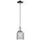 Arcadia Caledonia 5"W Chrome Stem Hung Mini Pendant w/ Charcoal Shade