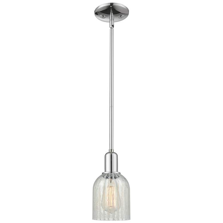 Image 1 Arcadia Caledonia 5"W Chrome Stem Hung Mini Pendant w/ Mouchette Shade