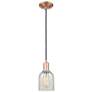 1_Arcadia Caledonia 5"W Copper Cord Hung Mini Pendant w/ Mouchette Shade