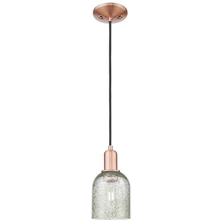 Image 1 Arcadia Caledonia 5"W Copper Cord Hung Mini Pendant With Mica Shade