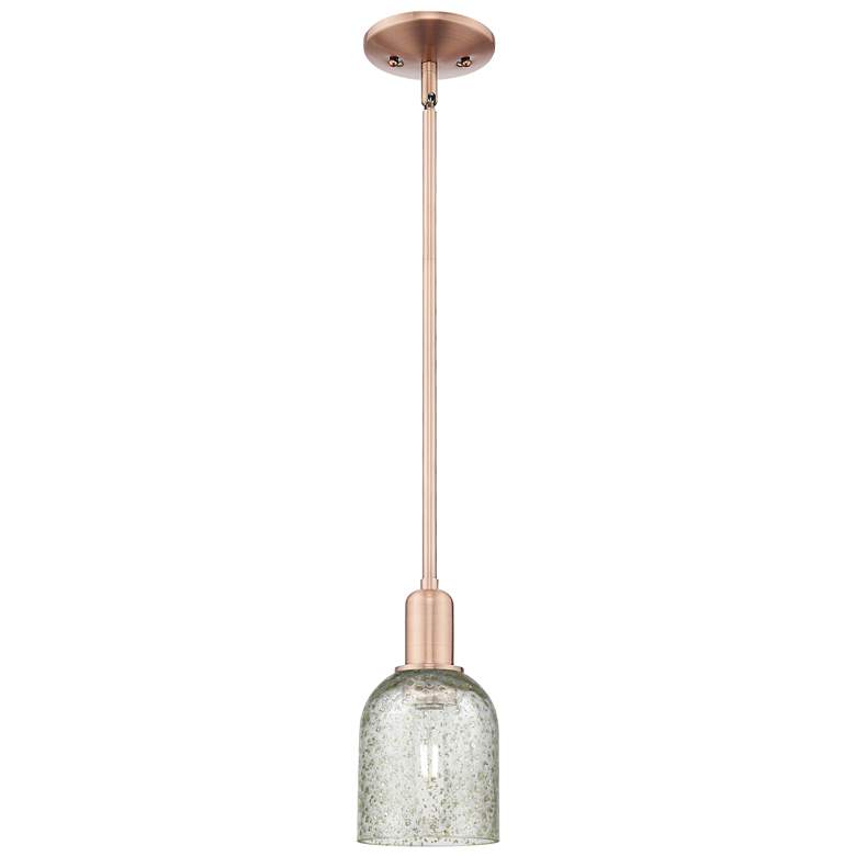 Image 1 Arcadia Caledonia 5"W Copper Stem Hung Mini Pendant With Mica Shade
