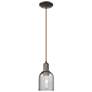 Arcadia Caledonia 5"W Oiled Bronze Cord Mini Pendant w/ Charcoal Shade