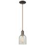 Arcadia Caledonia 5"W Oiled Bronze Cord Pendant w/ Mouchette Shade