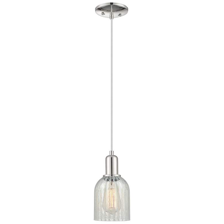 Image 1 Arcadia Caledonia 5"W Polished Nickel Cord Pendant w/ Mouchette Shade