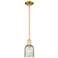 Arcadia Caledonia 5"W Satin Gold Stem Hung Mini Pendant w/ Mica Shade