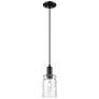 1_Arcadia Candor 5"W Black Cord Mini Pendant w/ Clear Waterglass Shade