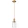 Arcadia Candor 5"W Brushed Brass Cord Pendant w/ Clear Waterglass Shade