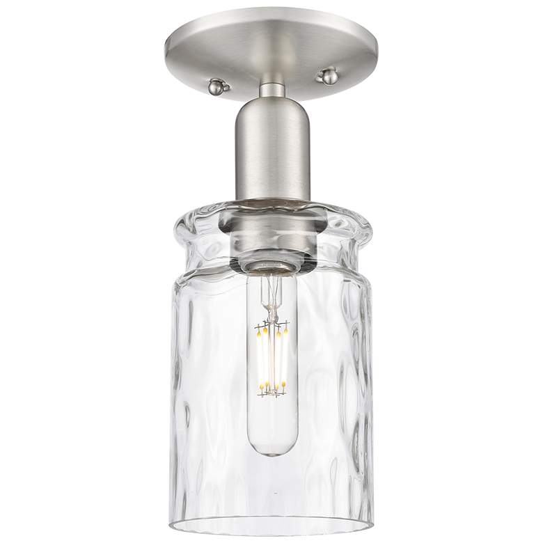 Image 1 Arcadia Candor 5"W Brushed Satin Nickel With Clear Waterglass Shade